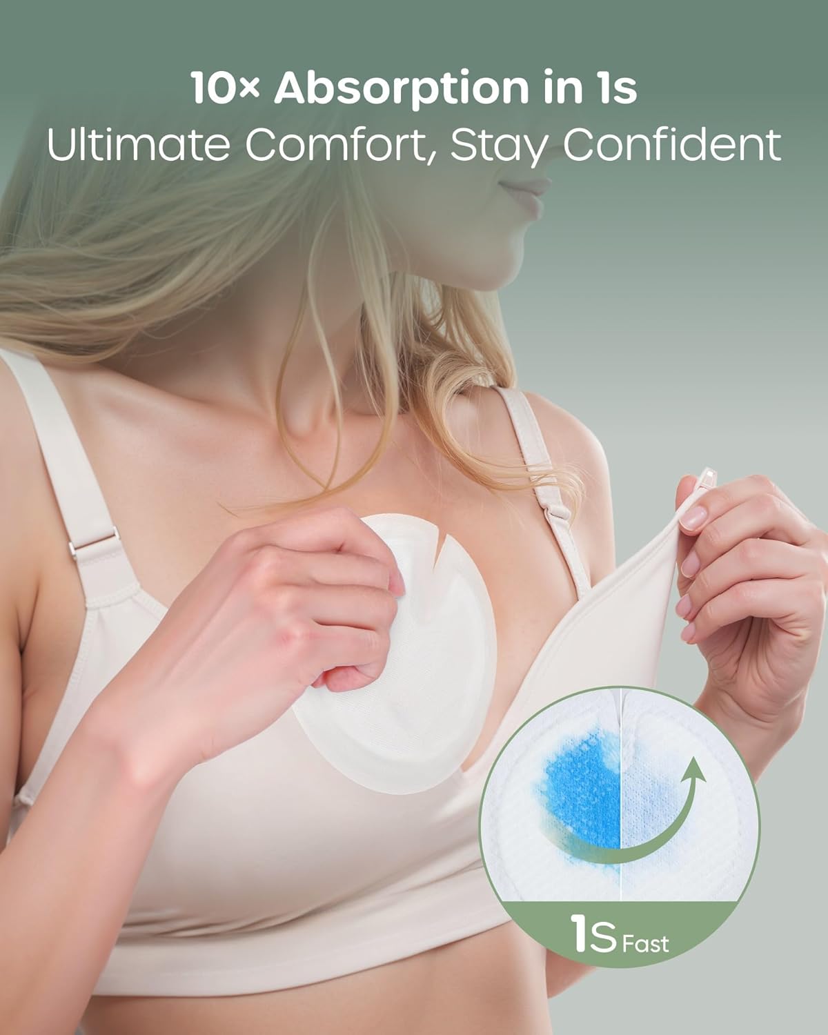 Nuliie Viscose-from-Bamboo Disposable Nursing Pads 200 Count, Ultra-Breathable Breast Pads for Breastfeeding, Absorbent & Stay Dry, Leakproof, Individually Wrapped