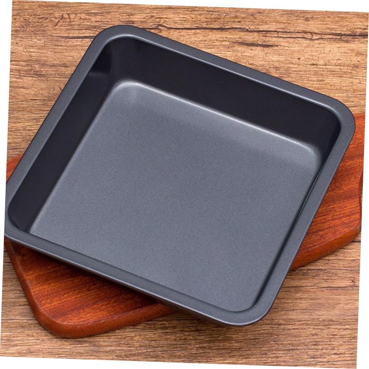 Plaque de Cuisson Carré 20 Cm en Acier Carbone Antiadhésive, Cuisson Uniforme pour Pizza et Barbecue, Compatible Four, Ustensile la Cuisine Professionnel,