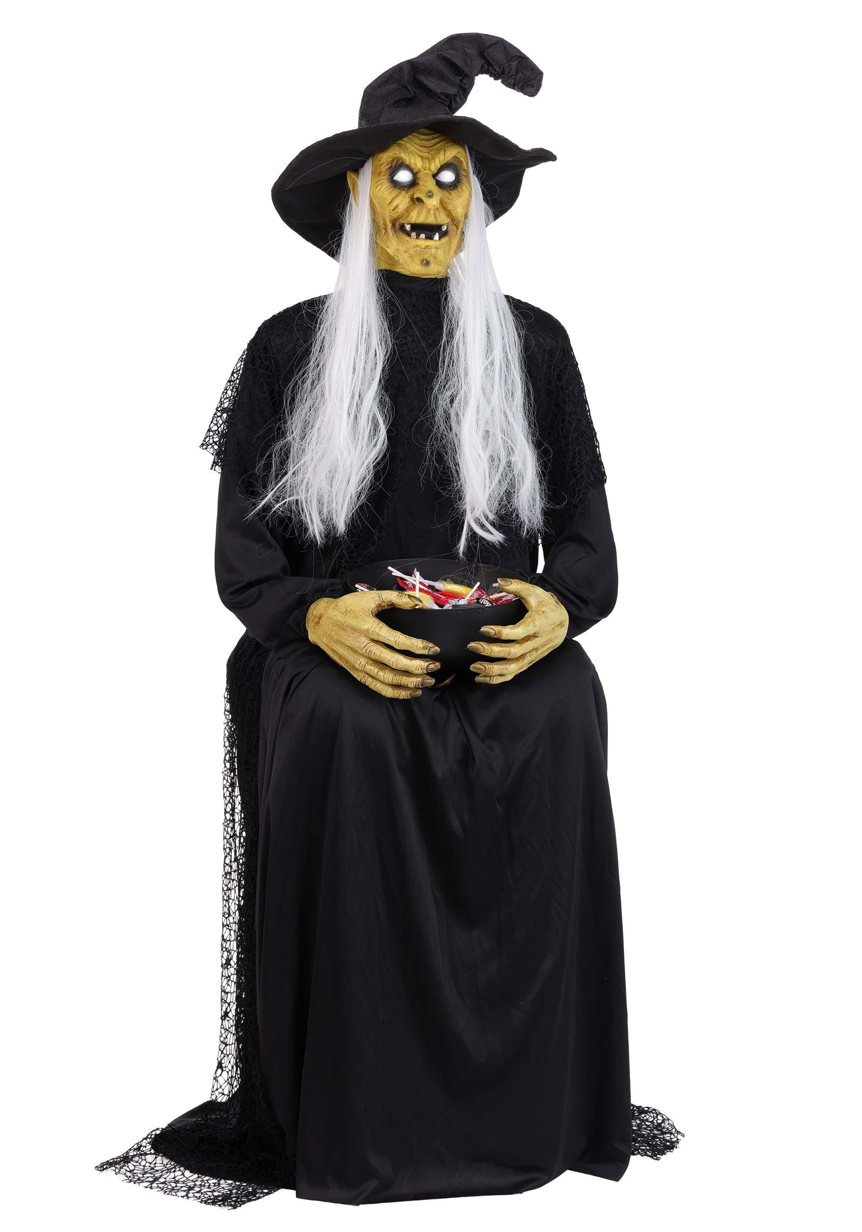 Amazon.com: Fun Costumes Seated Witch Animatronic Holding Candy