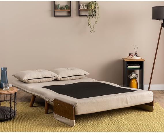 Pafu Cosmo Double Folding Sofa with Bed - Linen Cream