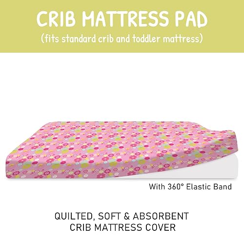 Miniatura 5 de Funda impermeable para cambiador de pañales para bebés niños y niñas, portátilmini microfibra suave (flor rosa)