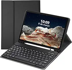 Capa iPad 7a, 8a e 9a Geração com Teclado e Compart. para Pencil Preta