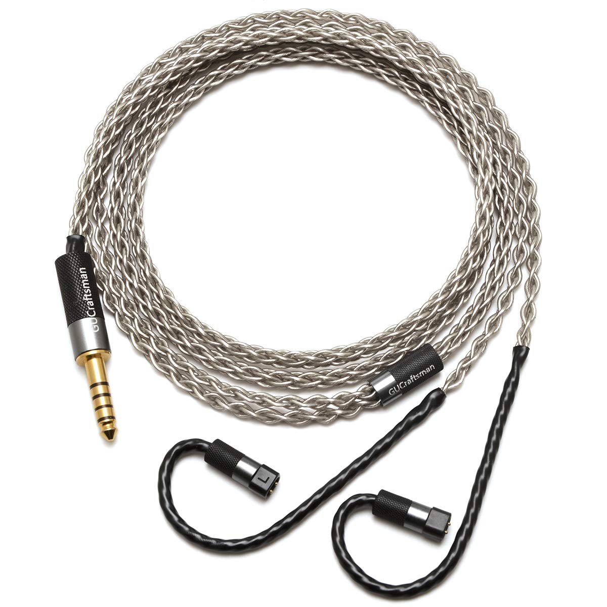 6N Single Crystal Silver Upgrade Earphone Cable 2.5mm/3.5mm/4.4mm Earphone Upgrade Cable for QDC Anole V3 VX V6 V14 Uranus Gemini Fusion Tiger Folk Dmagic Studio Solo (L-3.5mm Plug)