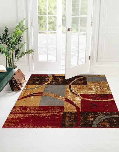 Unique Loom Barista Collection - Alfombra Kouillou (9 pies 10 pulgadas, cuadrada, multimarrón)