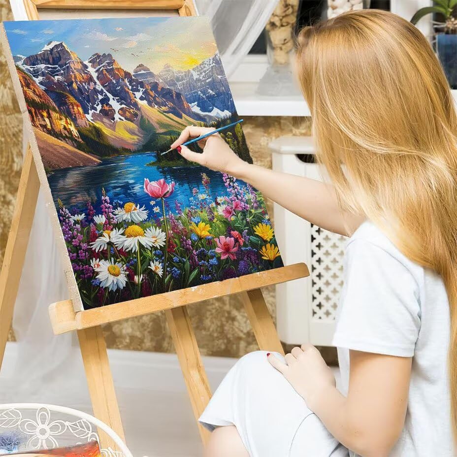 Pintura con numeros acrilico pintura para adultos manualidades flores decoracion hogar 7