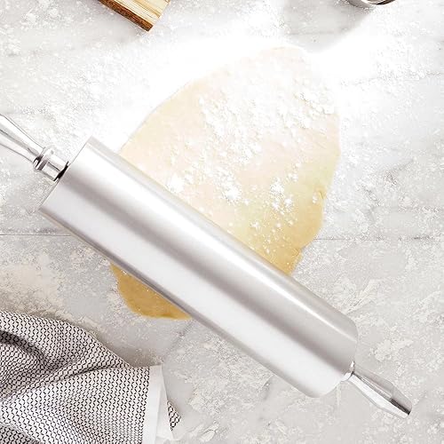 Miniatura 3 de Restaurantware - Rodillo de 21.25 pulgadas, 1 rodillo largo para hornear, asas contorneadas, lavavajillas, alfiler de masa de aluminio, aplanar y