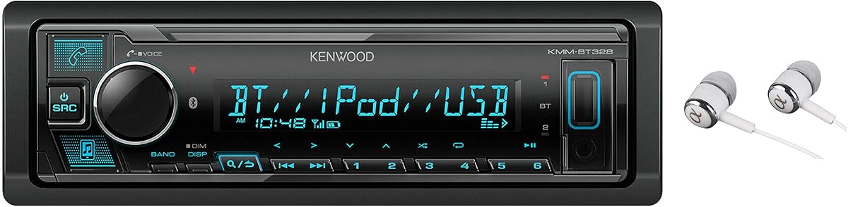 Kenwood Bluetooth USB MP3 WMA AM/FM reproductor multimedia digital conexión de teléfono dual Pandora receptor estéreo para coche/auriculares Alphasonik gratuitos