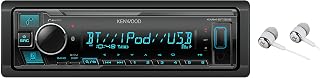 Kenwood KMM-BT325 Bluetooth Car Stereo Receiver: Dual Phone Connect, USB FLAC Playback, 13-Band EQ & Free Earbuds