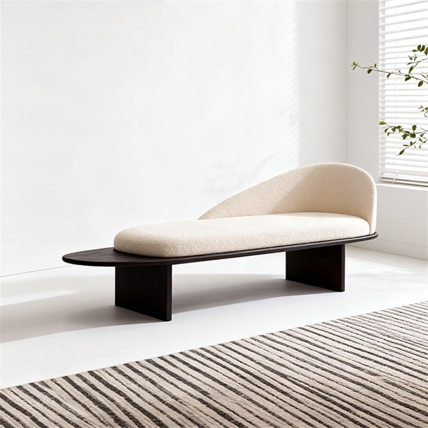 Wooden Bed-end Bench in Hotel Bedroom Showroom Dressing Room Shoe-Changing with Backrest Foyers(XS)