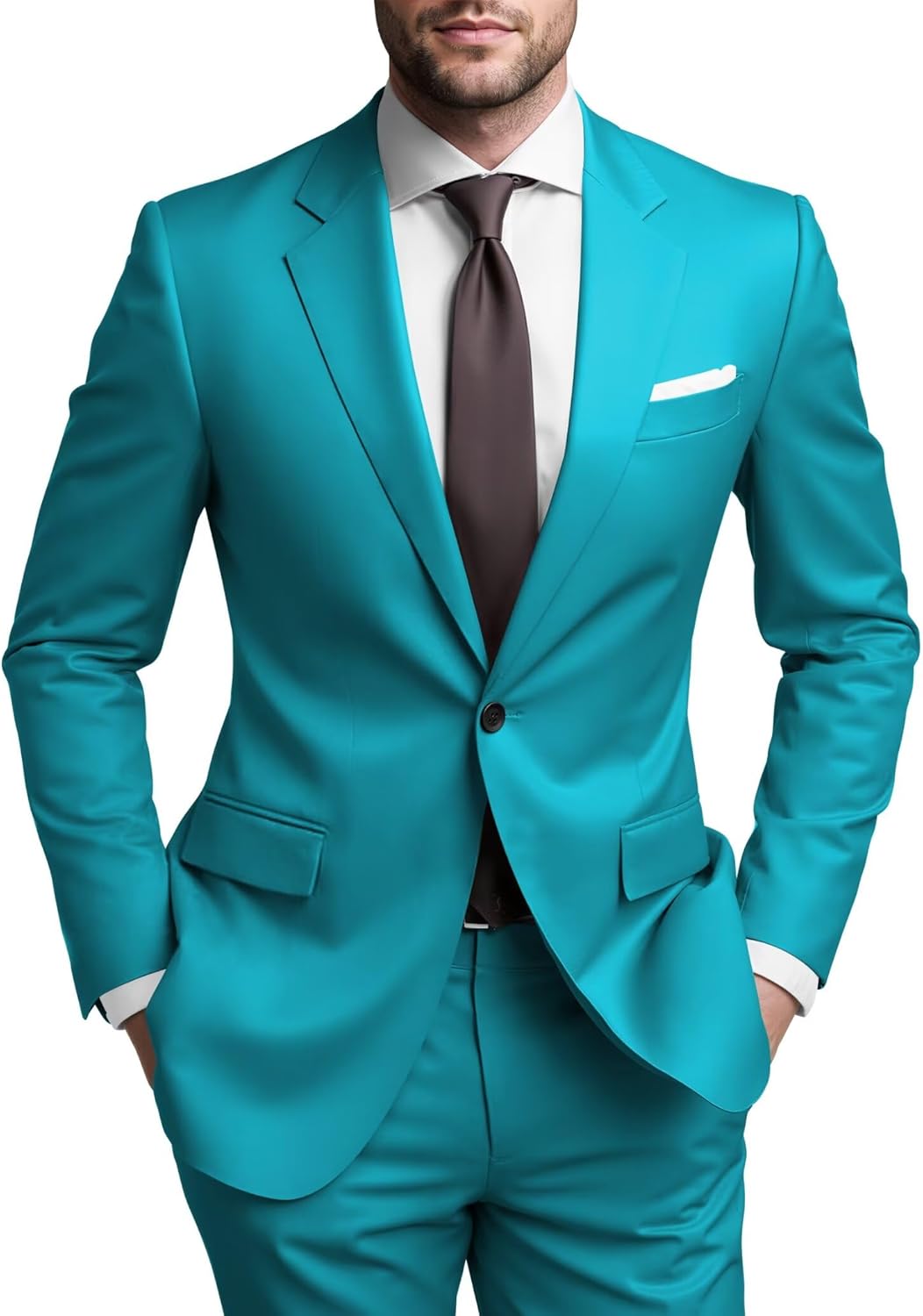 SHUZHXLZANGY Mens Suits Regular Fit 2 Piece Suit Men Wedding Suits for Men Prom Formal Business