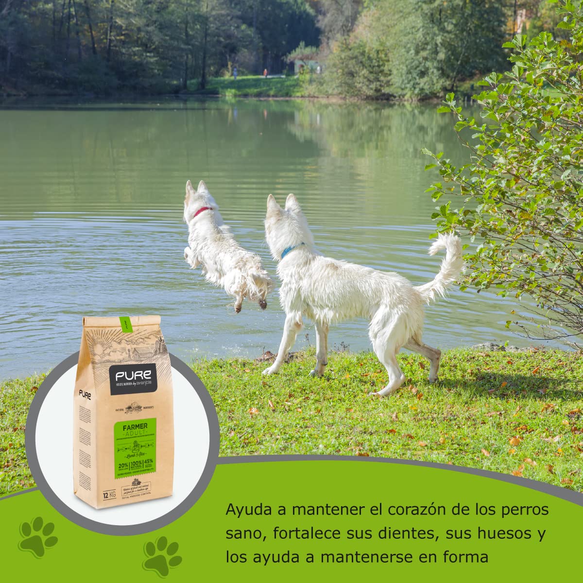 Pure Farmer Adult Cordero y Arroz 12 kg – Pienso Holístico con Carne Fresca para Perros Adultos – Razas Medianas y Grandes