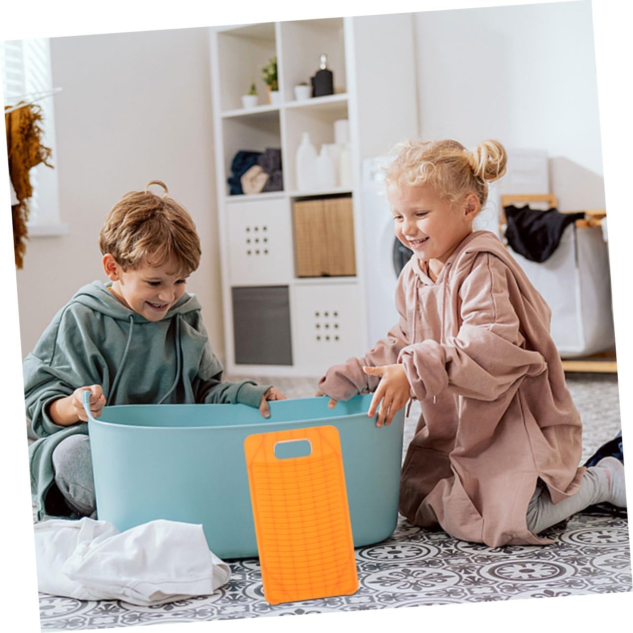 Plastic Hangable Washboard for Clothes Washing, Anti Slip, 2 Pack