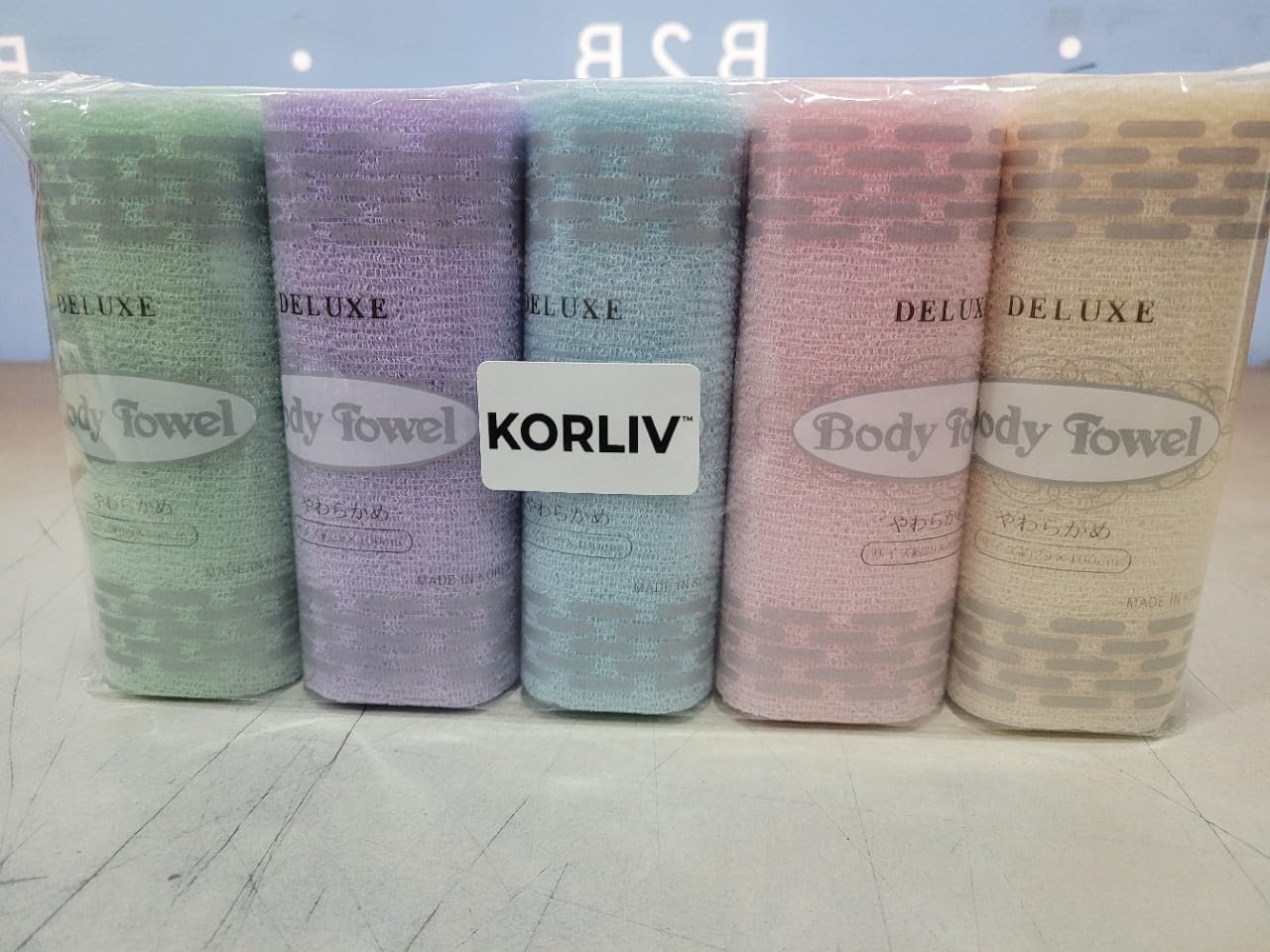 Exfoliating shower towels set of 10 units made in korea