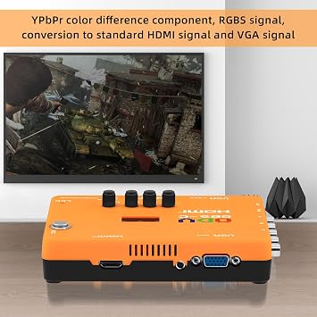 Mcbazel ODV-GBS-C RGBS/SCART/YPbPr/VGA to HDMI/VGA Scan Converter for Retro Gaming Console with US Plug - NO AV/Composite/RCA | VGA Max 60Hz
