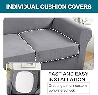 Vista 31 de Turquoize 2 fundas para silla, fundas para silla de sala de estar, sofá, funda de sofá con fundas de cojín individuales, fundas de muebles para Azul