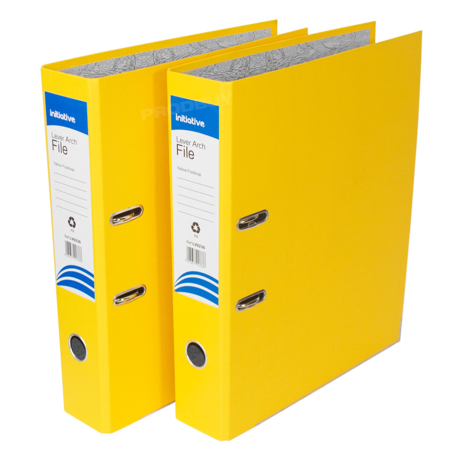[Pack of 2] Yellow Foolscap Lever Arch Files 75mm Paper Storage Archive Legal Document Folders