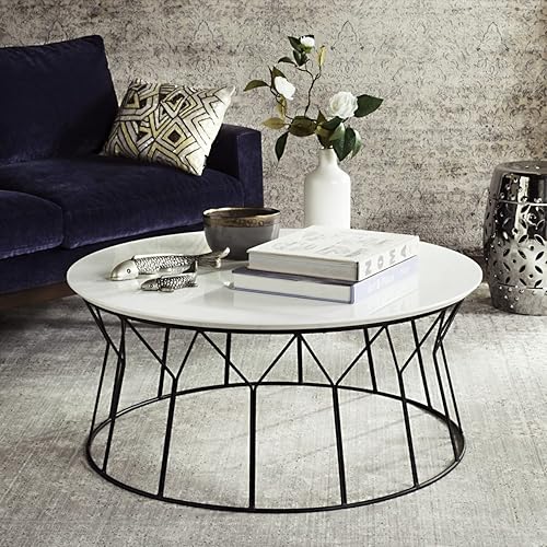 Safavieh Home Collection Deion Retro Mid-Century White and Black Coffee Table