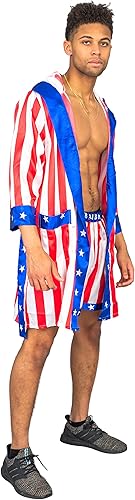 Miniatura 7 de Rocky Balboa Mens Apollo Movie Boxing American Flag Shorts