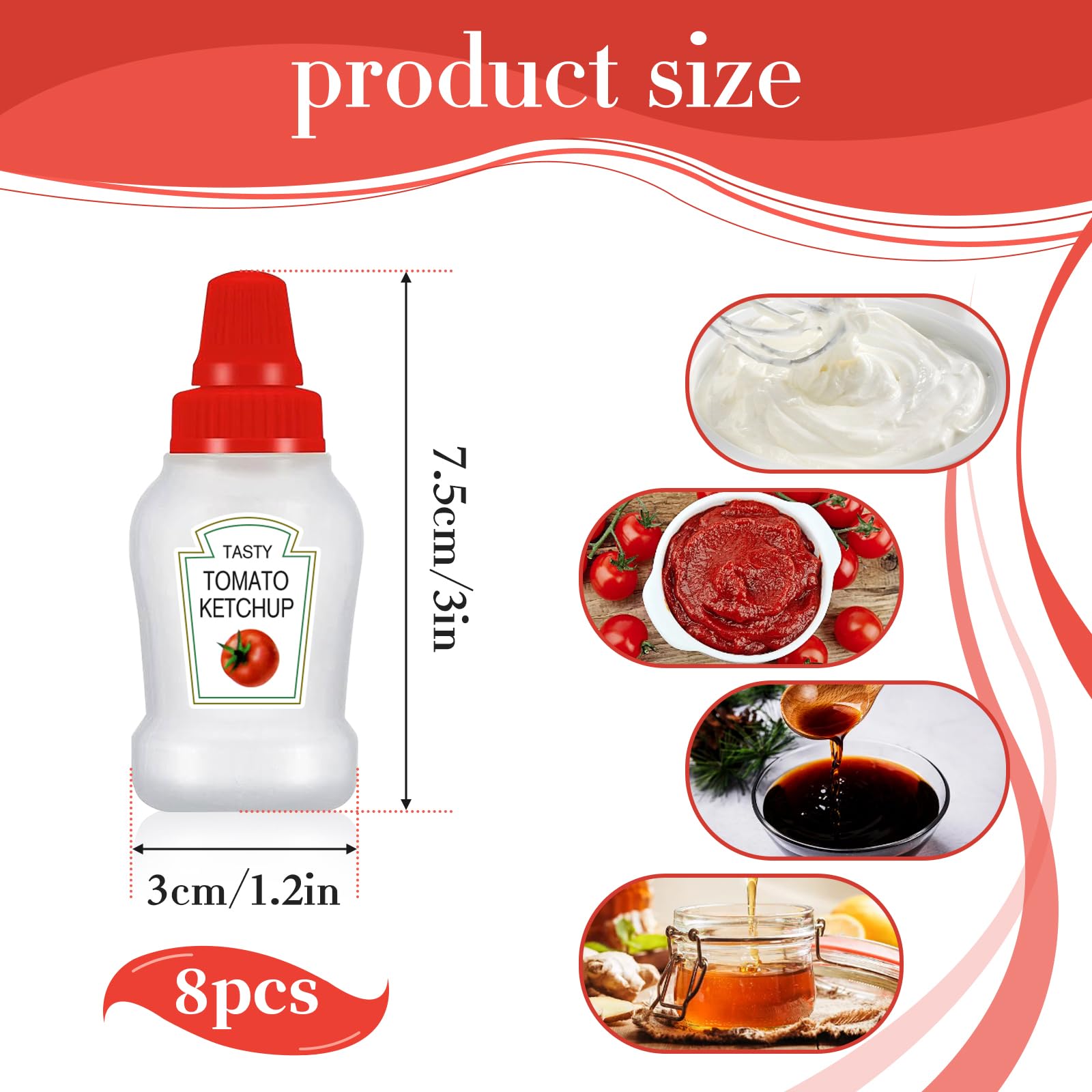 4er Set Mini-Ketchup-Flaschen 25 Ml – Kleine, Auslaufsichere Quetschflaschen Für Sauce, Dressing & Gewürze