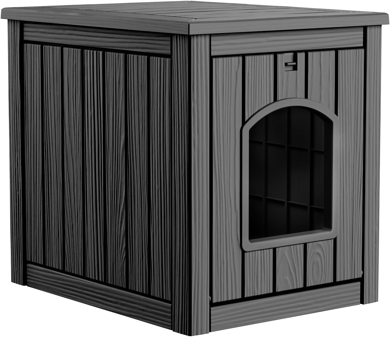 Dog House Outdoor Small Dog House Indoor Outdoor Multi-Functional Waterproof with Safety Lock Easy Assembly Elevated Floor for Small to Medium Dogs, Black
