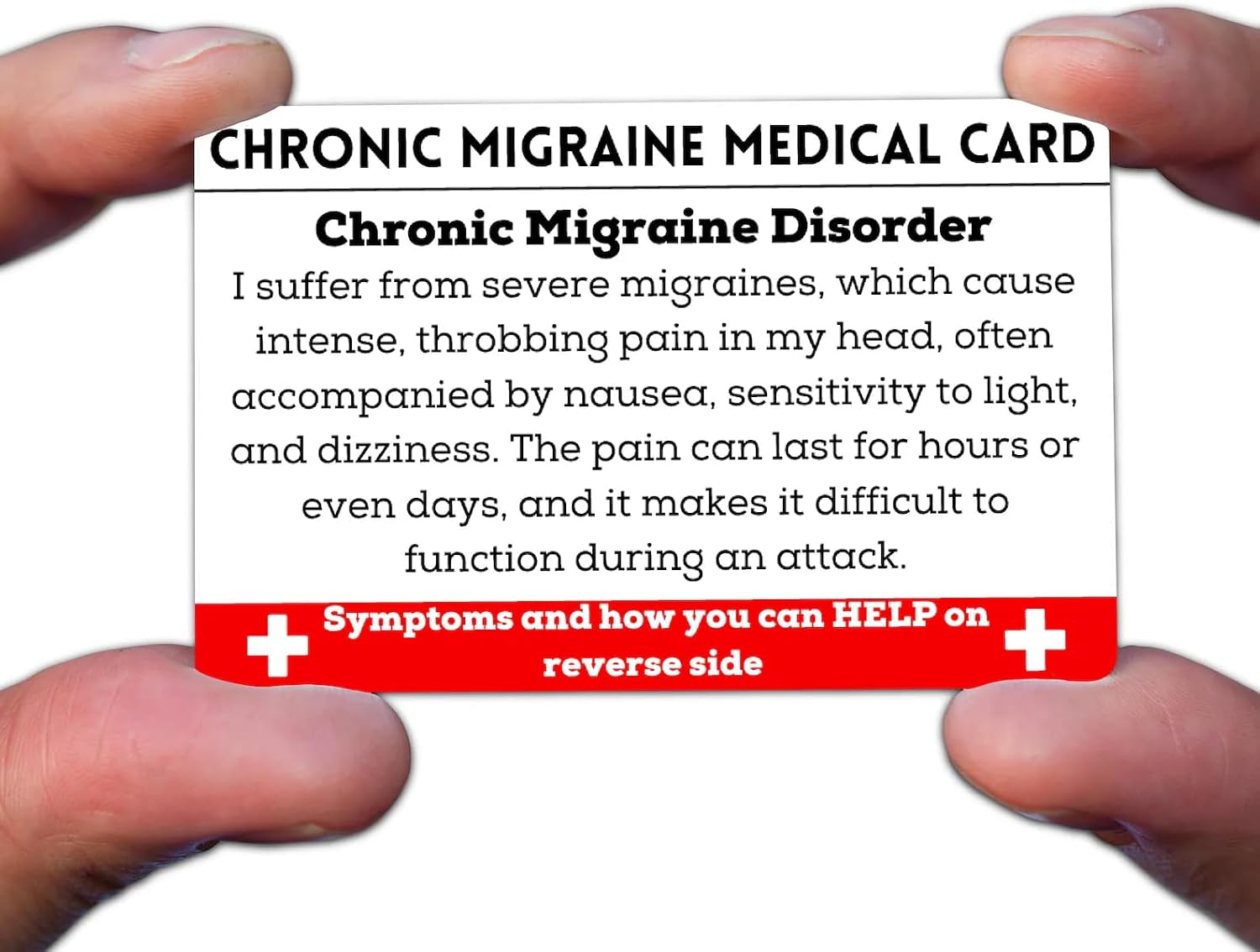 Chronic Migraine Medical ID Card for Wallet or Lanyard