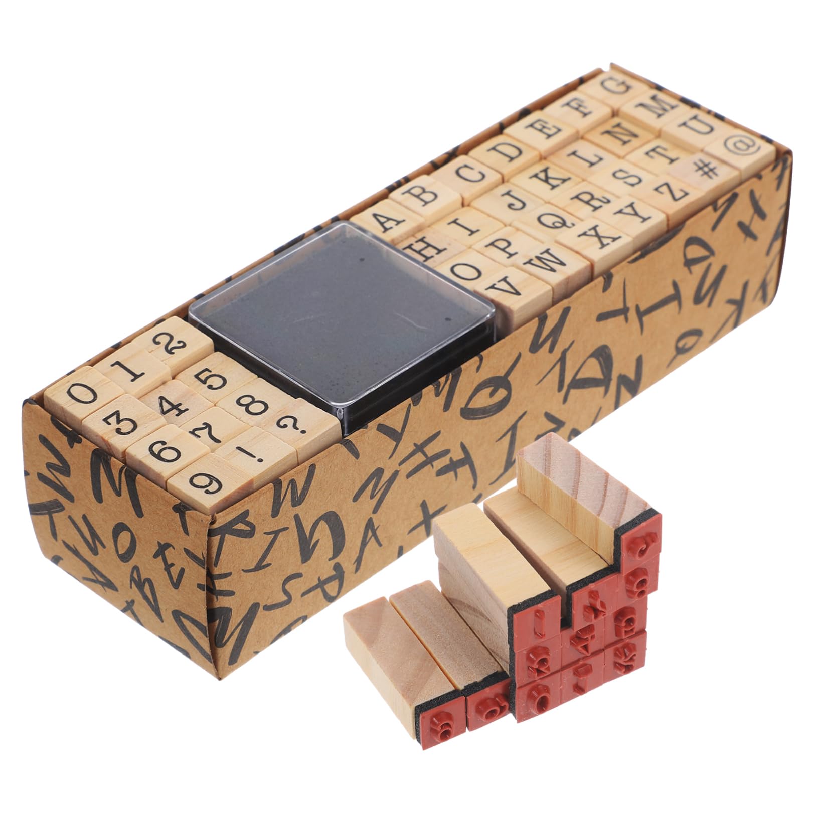 NUOBESTY 200stücke Teiliges Holzstempel Für Scrapbooking Journaling Und Kartenherstellung Alphabet Und Zahlen Aus Robustem Holz Für Kreative Bastelprojekte