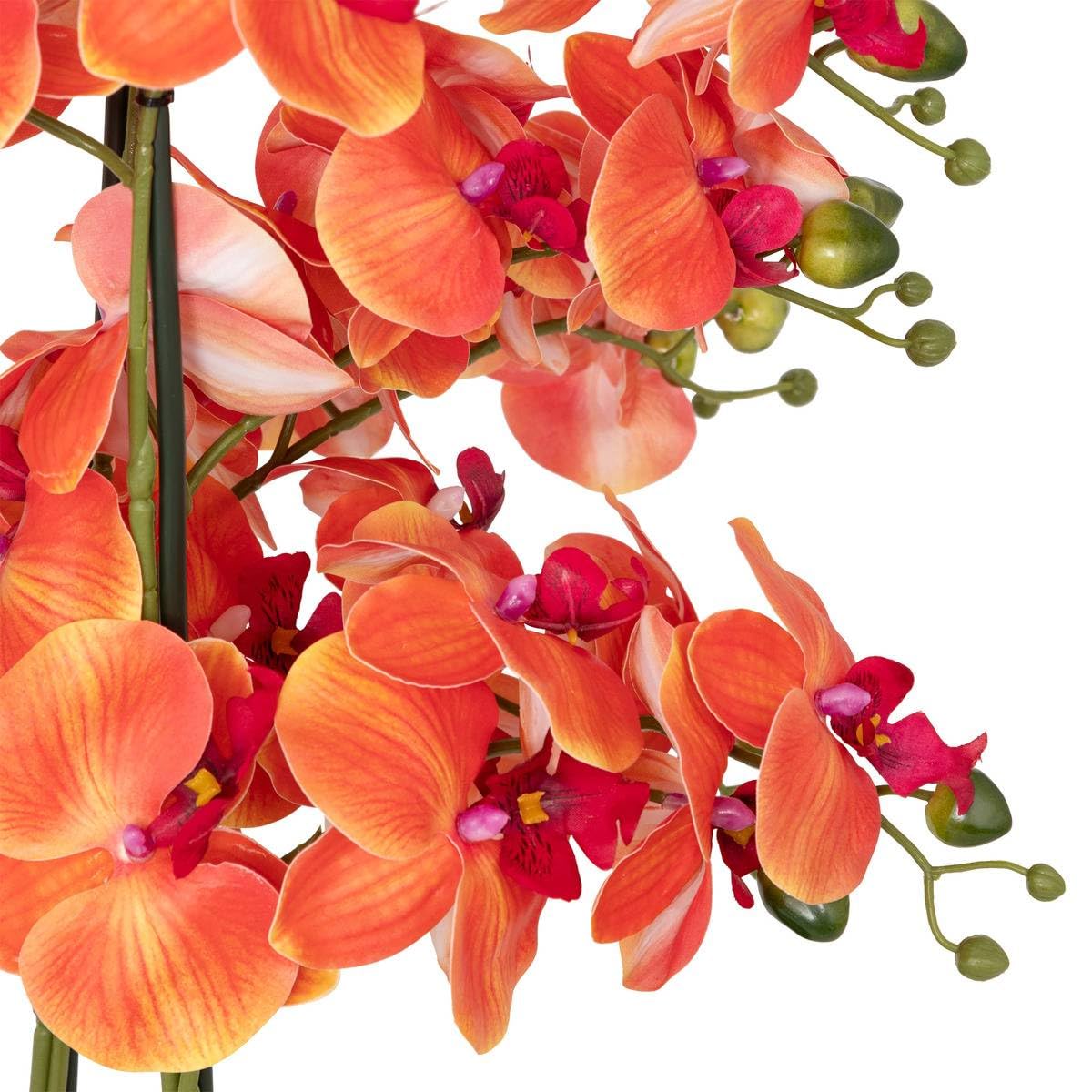 Atmosphera - Orchidée Artificielle en Pot Sanae Pot en Ciment Orange h65cm