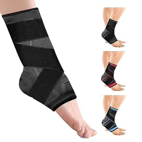 Tobillera para fascitis plantar, paquete de 2 tobilleras ajustables para hombres y mujeres, estabilizador de ligamentos, cordones de compresión para