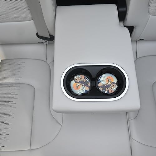 Miniatura 4 de Juego de 2 posavasos de automóvil de cerámica absorbente para mujereshombres, portavasos para bebidas, con muesca de dedo para fácil extracción