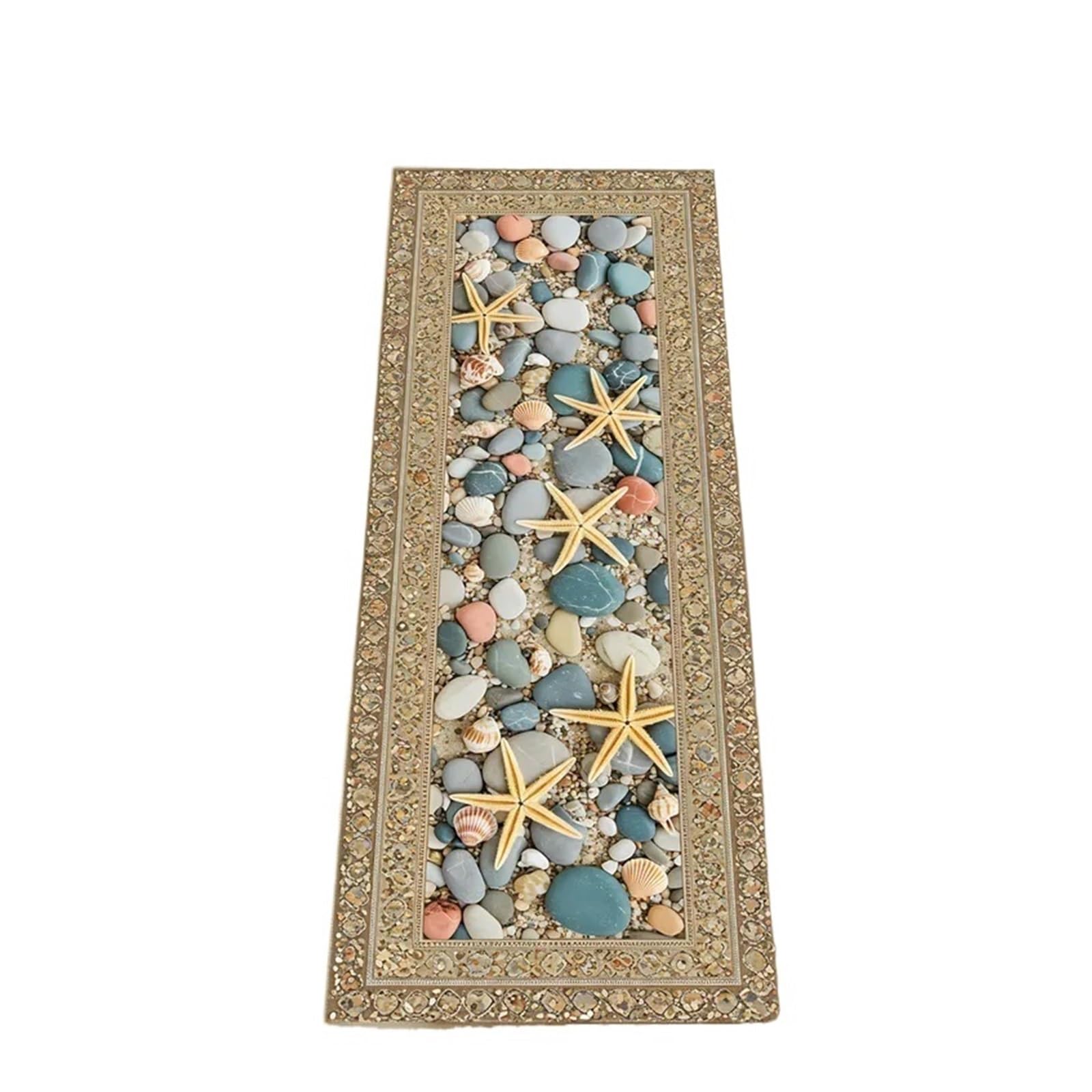 Tapis bleu et beige motif vagues pour sublimer votre couloir ou votre cuisine