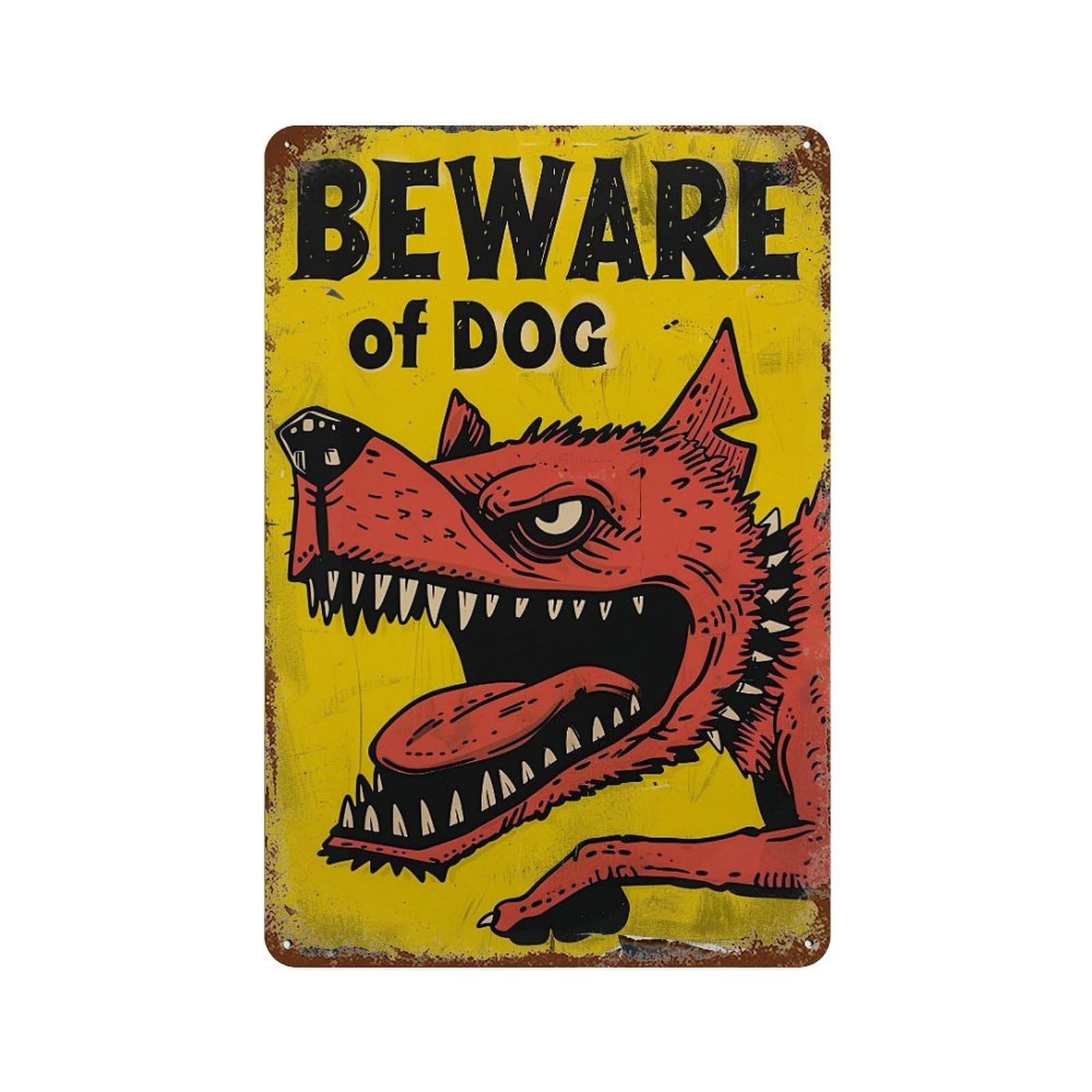 FHUYEURHRY Beware of Dog 02 Wall Decor Retro Iron Vintage Art Metal Tin Sign Poster Modern Home Cofffee Club Art Bar Shop Decorations Style-30 30x20cm