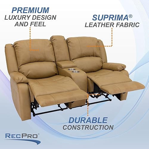 Miniatura 128 de RecPro Charles Collection sofá doble de 67 pulgadas con respaldo reclinable para caravana o cámper, mueble, sillón doble