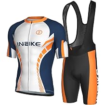 Cycling Jersey Men Set Bib Shorts Set Breathable Bike Shirts Quick-Dry Bib Bicycle Jersey Biking Clothing Set