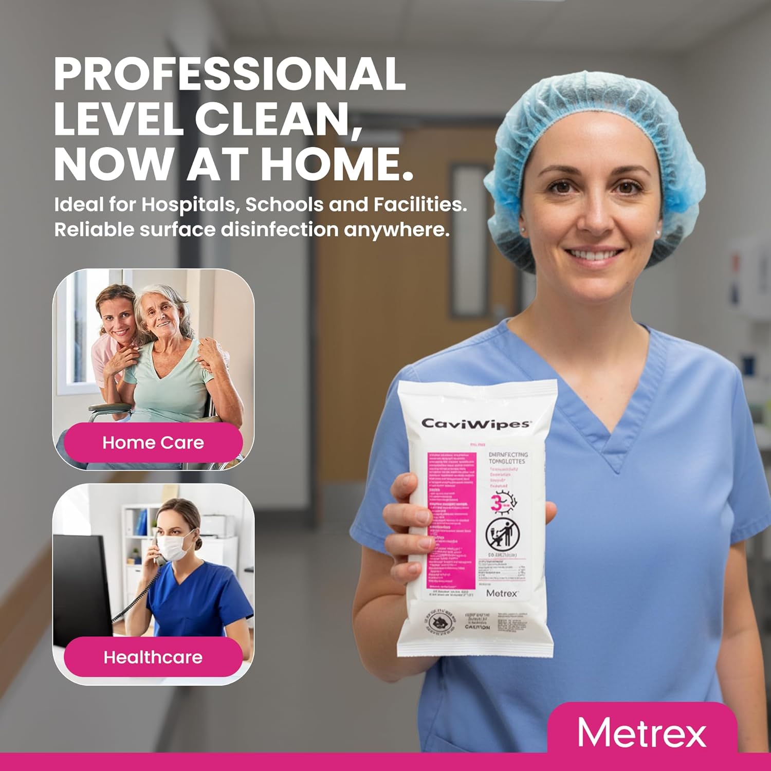 Metrex CaviWipes Disinfecting Towelettes – Durable Non-Woven Disinfecting Wipes for Hard, Non-Porous Surfaces in Healthcare & Laboratory, Pre-Saturated with CaviCide – 45 Wipes/Flat Pack (20 Packs)