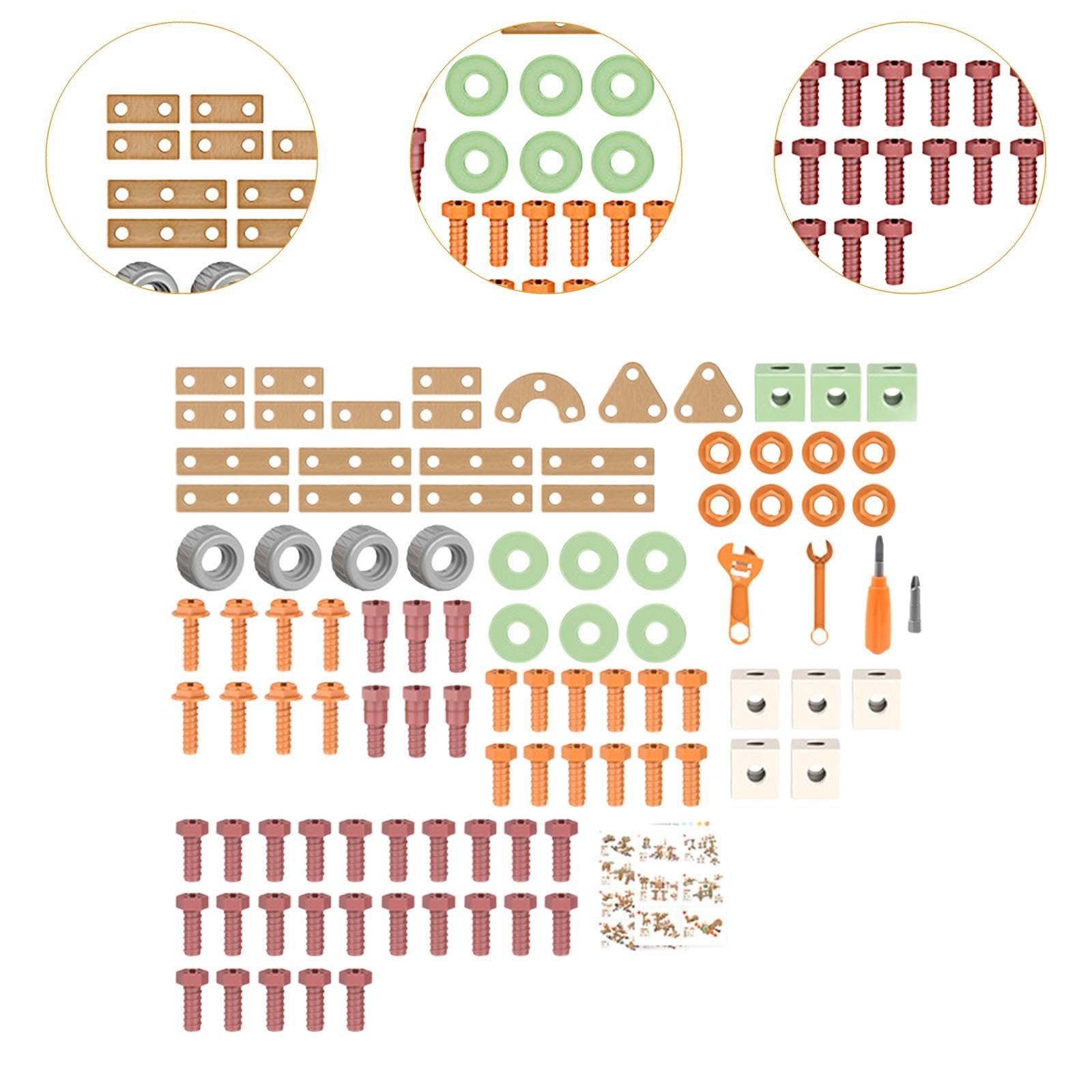 Kit de Herramientas para niños, Juego de construcción, Juguetes educativos para el Desarrollo Infantil, 100 Uds.