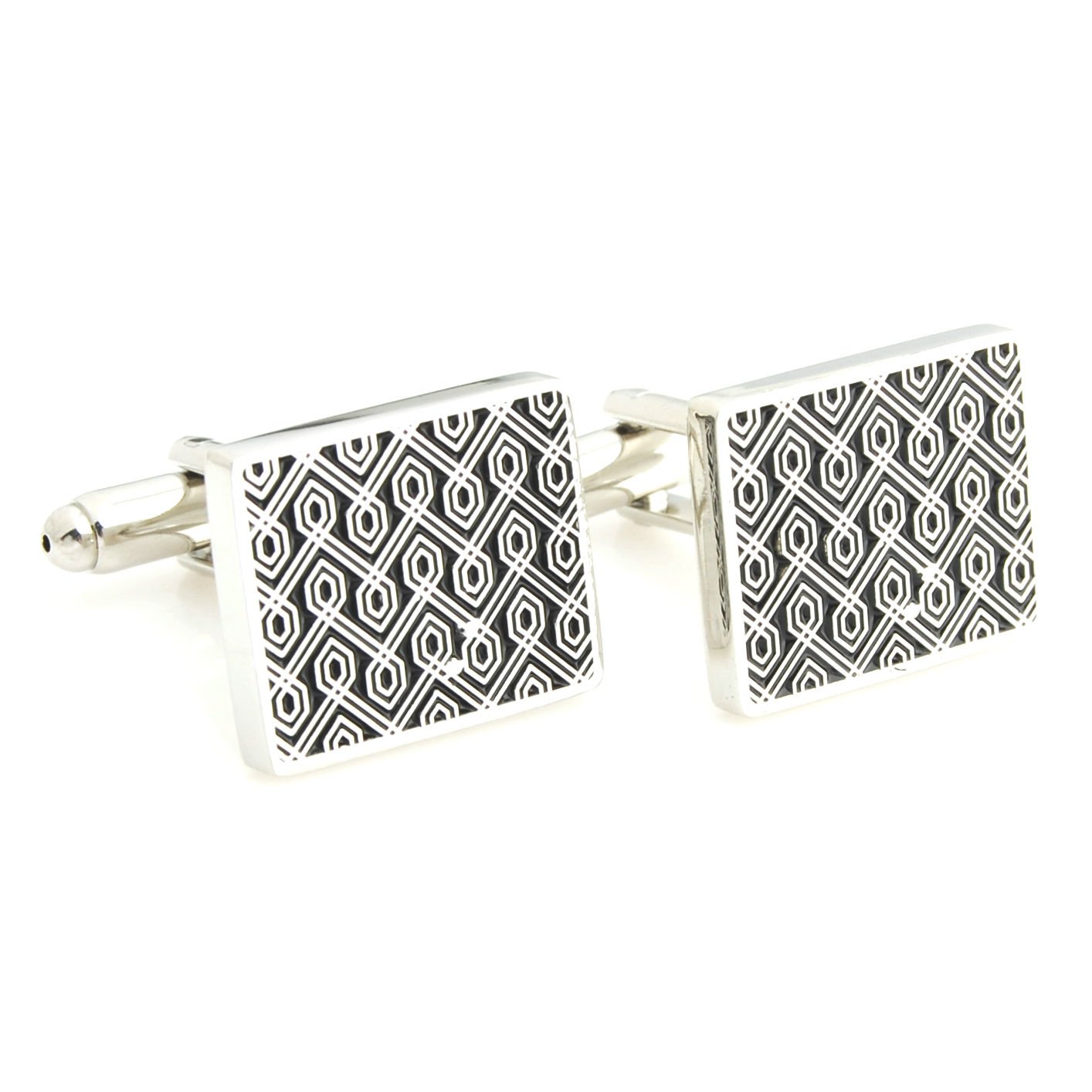 Designer Black Enamel Cufflinks for Men