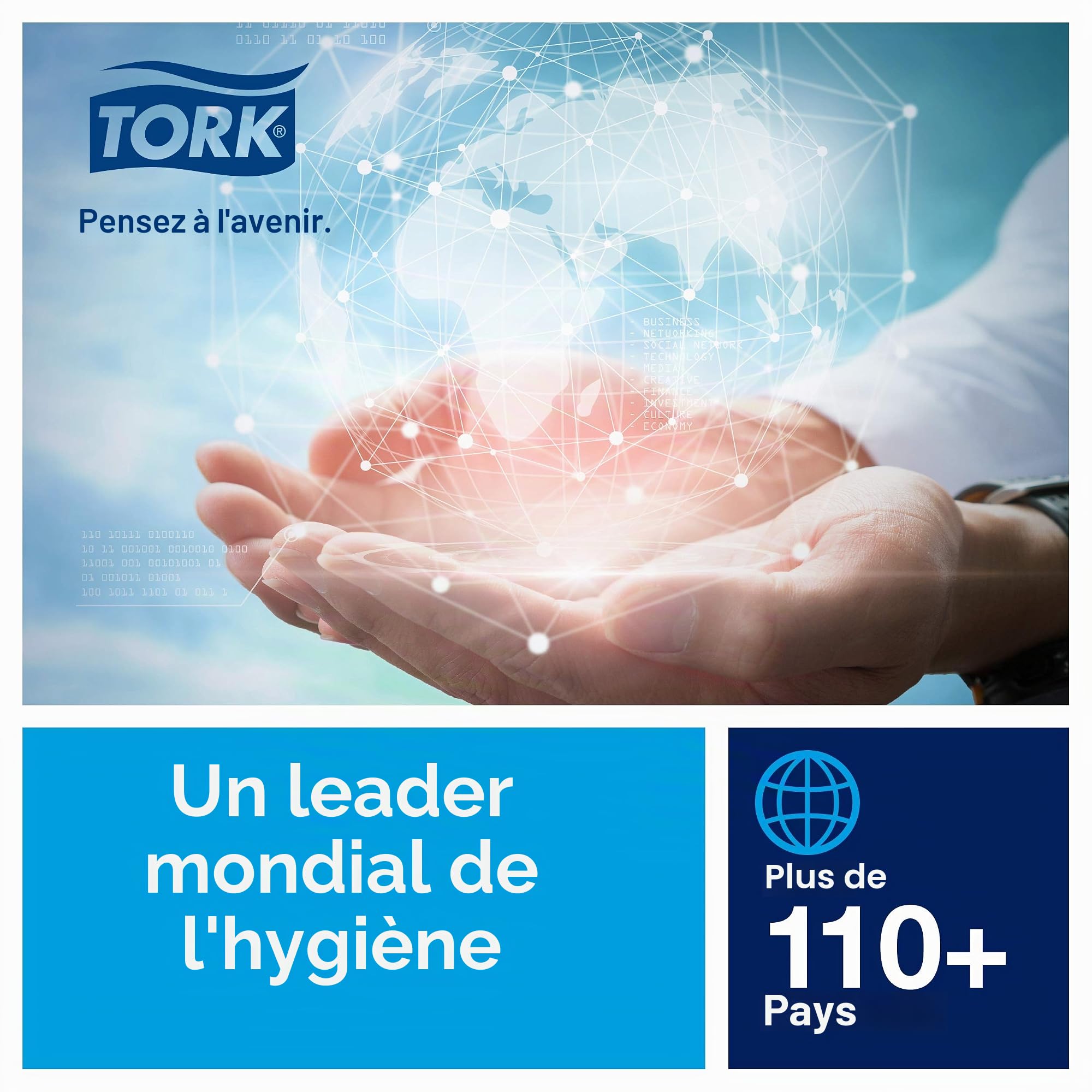 Tork Matic Rouleaux Essuie-mains en papier doux Premium 290016 - Papier d'essuyage pour Distributeurs H1 - Haute absorption QuickDry, 2 plis, blanc - Longueur 100 m, Lot de 6 290016, 100m