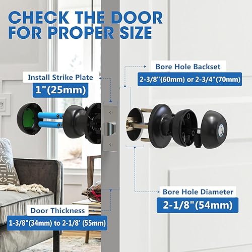 Miniatura 5 de Cerradura inteligente para puerta de entrada sin llave, cerradura de puerta de huellas dactilares con control de aplicación, perilla de puerta