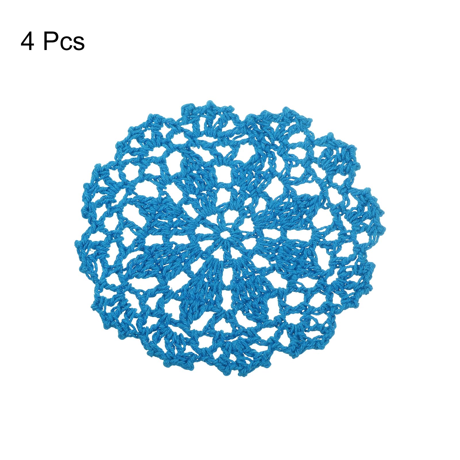 uxcell Fabric Coasters, 4pcs 4", Cotton Woven Crochet Doilies - Image 3