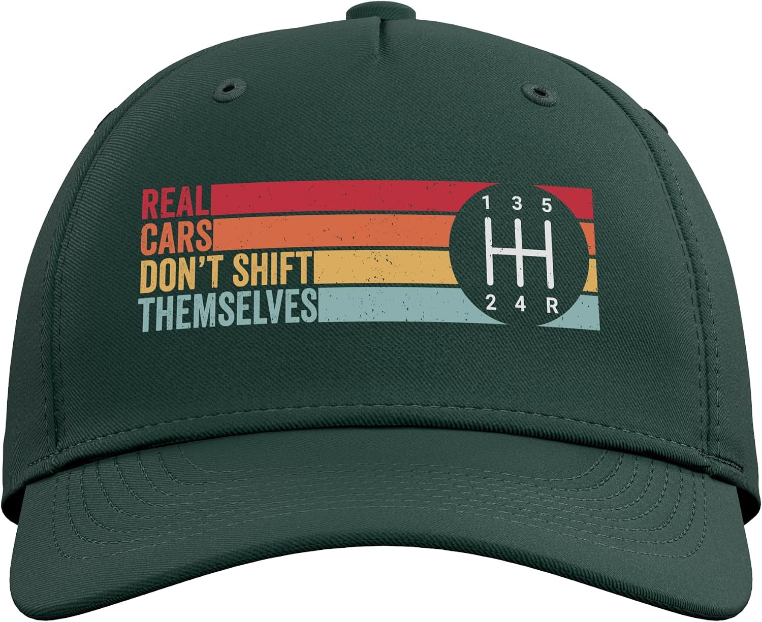 Real Cars Don't Shift Themselves 5 Speed Manual Transmission Adjustable Baseball Hat image 2