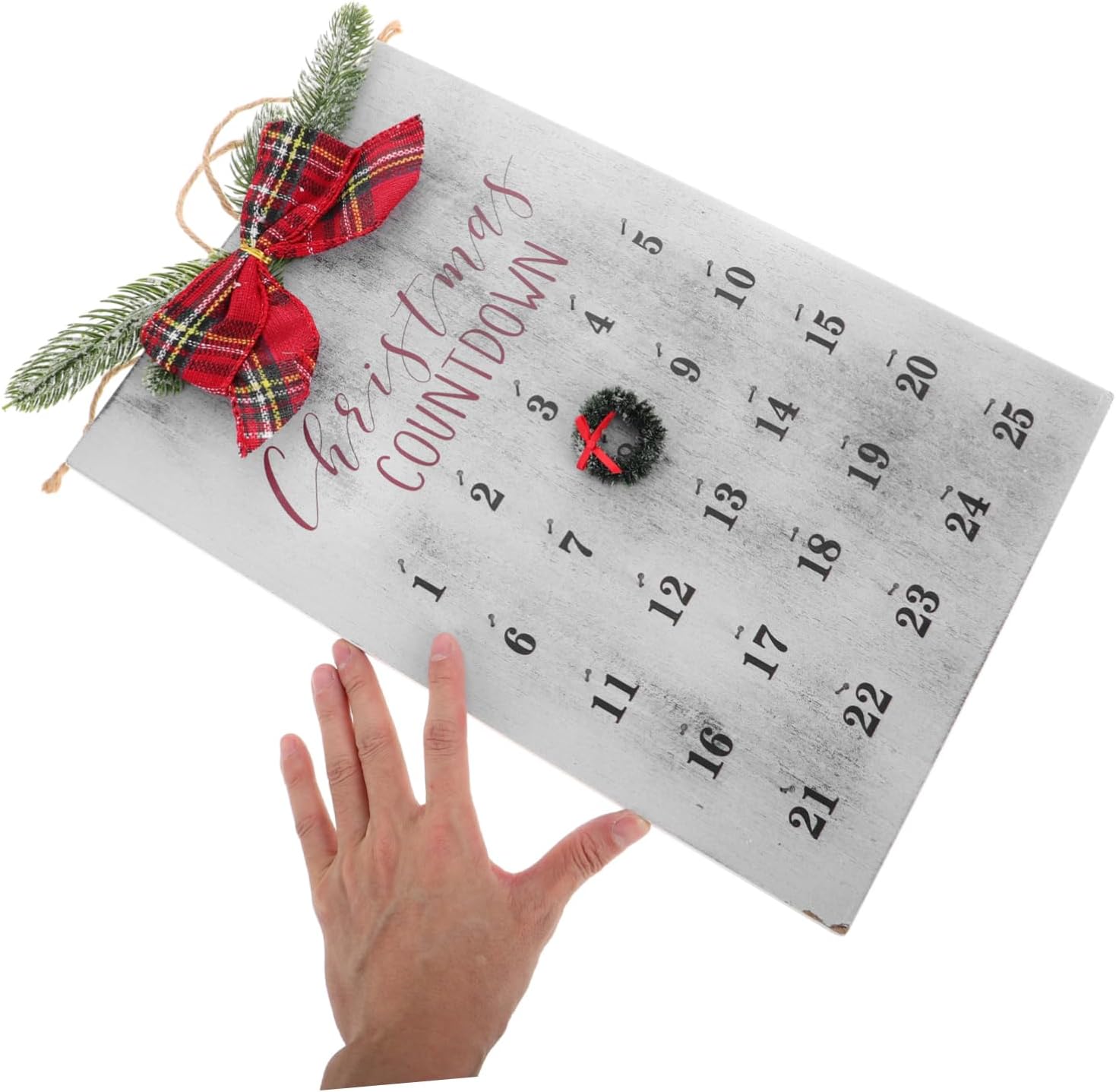 Calendar Rustic Wooden Wreath Decor for Interactive Advent Calendar for Management Festive Fun for Seasonal Decorations