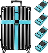4 Pack Luggage Straps 79" Long Belts Keep Suitcase Secure While Traveling, TSA Approved Add a Bag Premium Accessory for Travel Bag Closure (4 Pcs Blue)-Multicolor