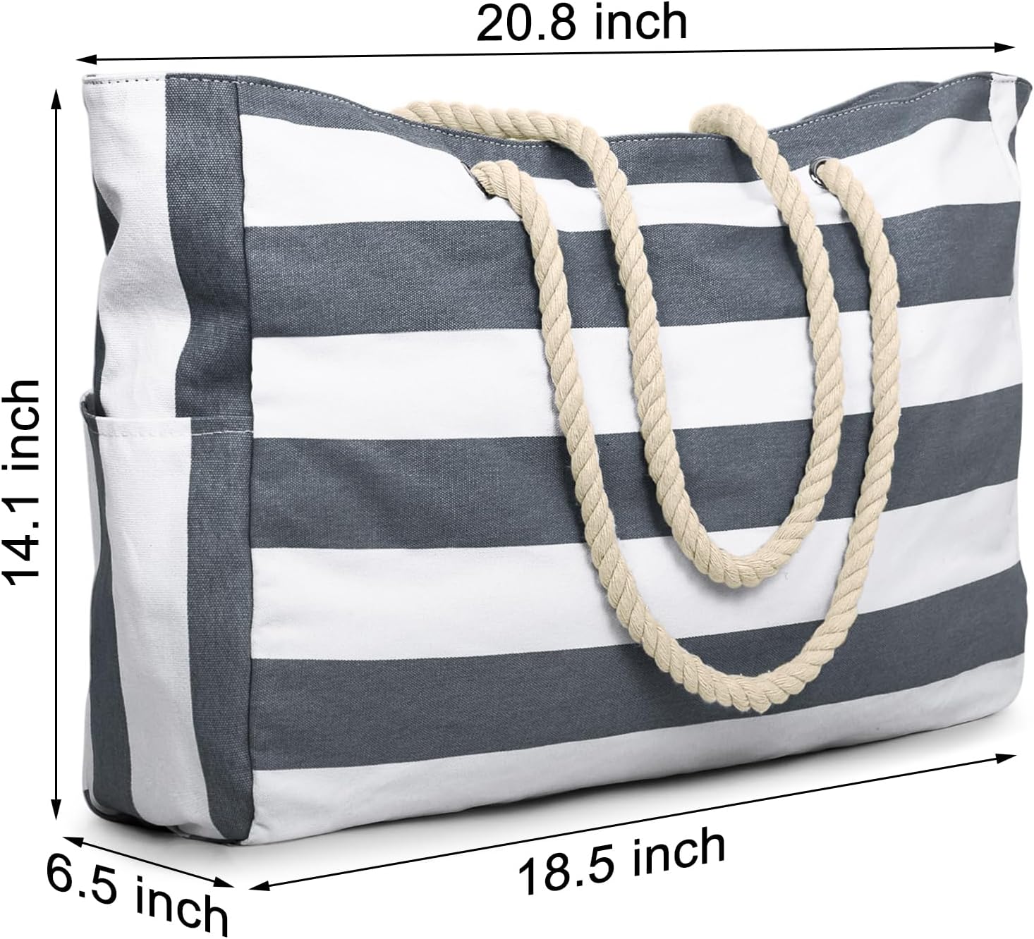 Becokan Beach Bag Large Beach Tote Bag for Women Waterproof Sandproof Swim Pool Bag With Zipper