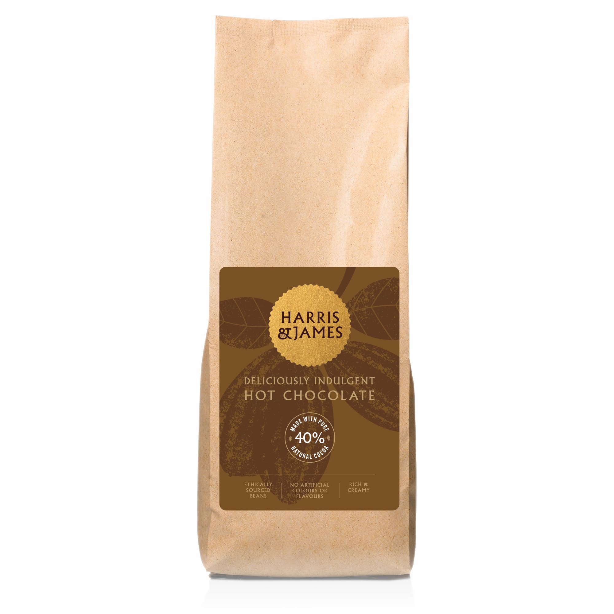 Hot Chocolate Powder | Rich & Creamy 40% 1kg | Made From Decadent Bean To Bar Chocolate From Ethically Sourced Cocoa Beans | Hand Made in Small Batches