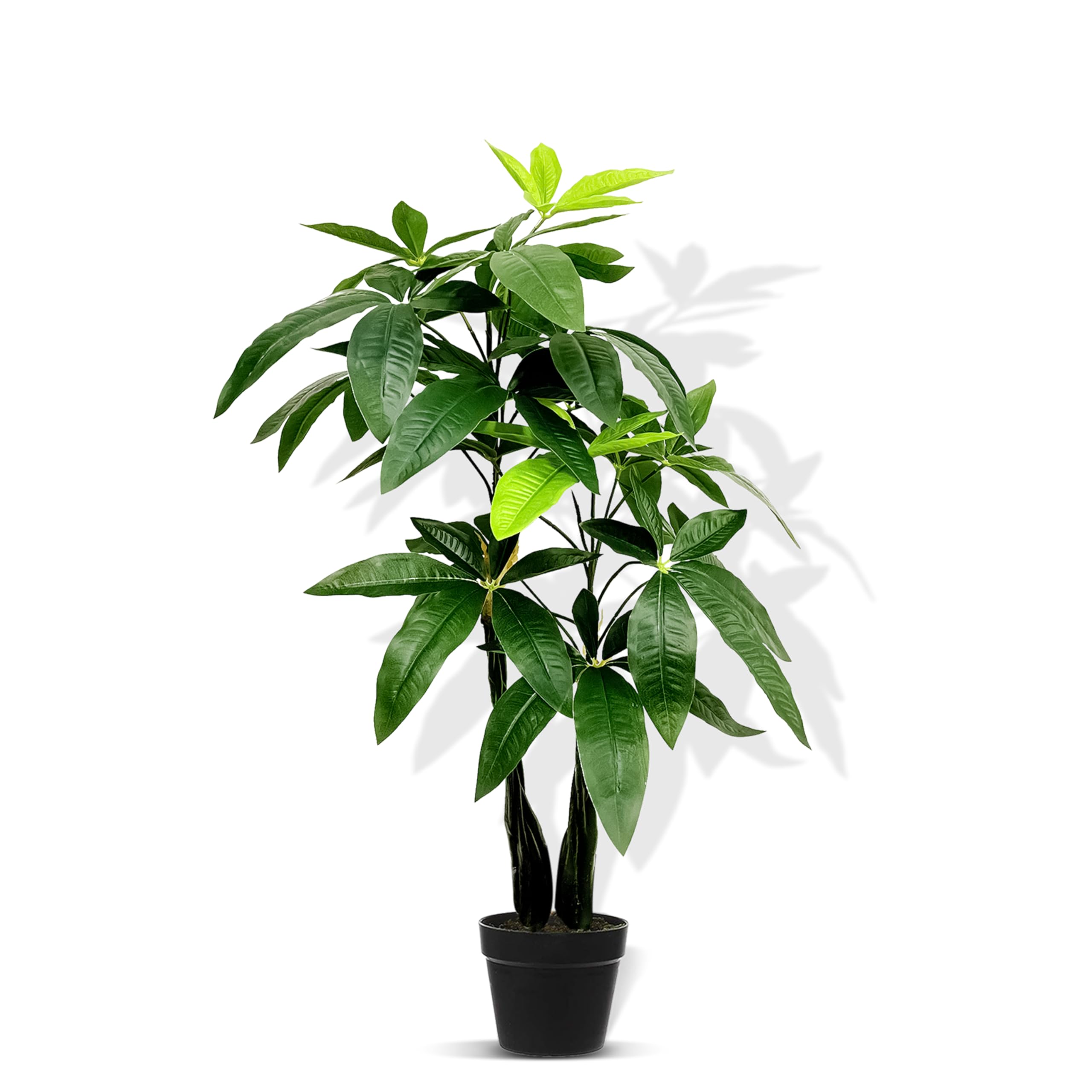 Crystals Decorative Artificial Flora - Small Plants in Pots for Indoor Decor - Faux Bathroom Decor - 80CM Pachira Aquatica