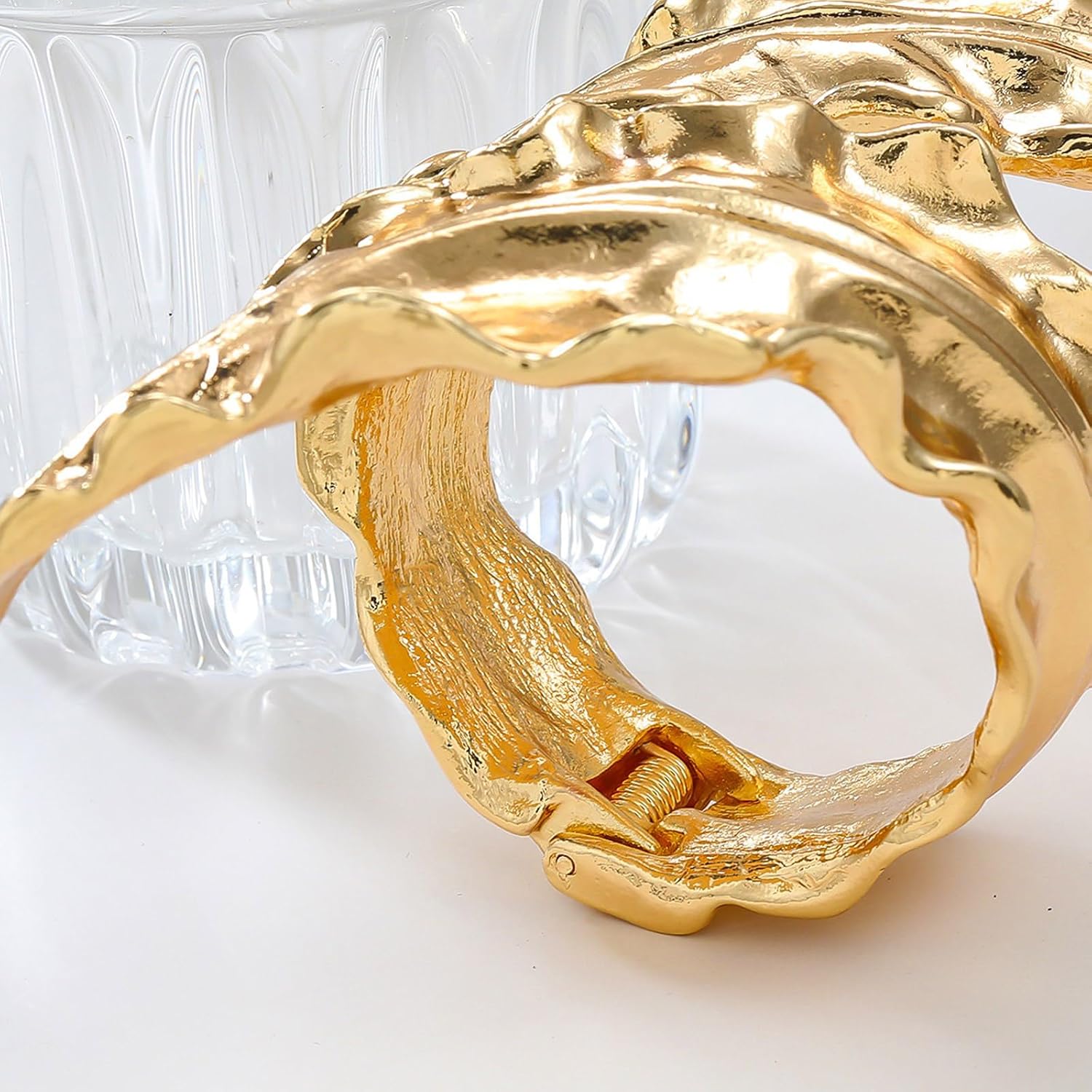 Lightweight Exaggerated for Women Irregular Punk Adjustable Wristband Accessory Hiphop Jewelry Gold