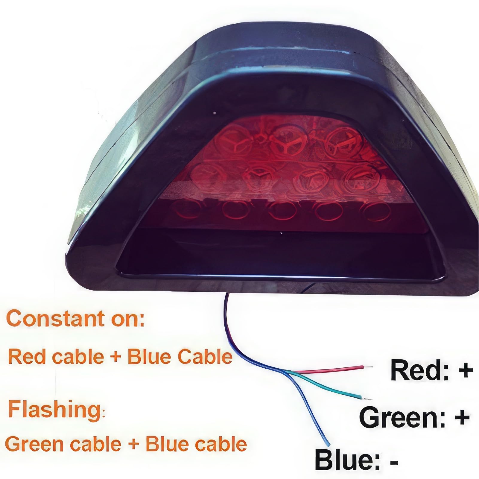 Riloer Luce freno posteriore auto, 12V Universale 12 LED Terza luce stop, Luce stroboscopica Fendinebbia, Luce rossa e guscio rosso