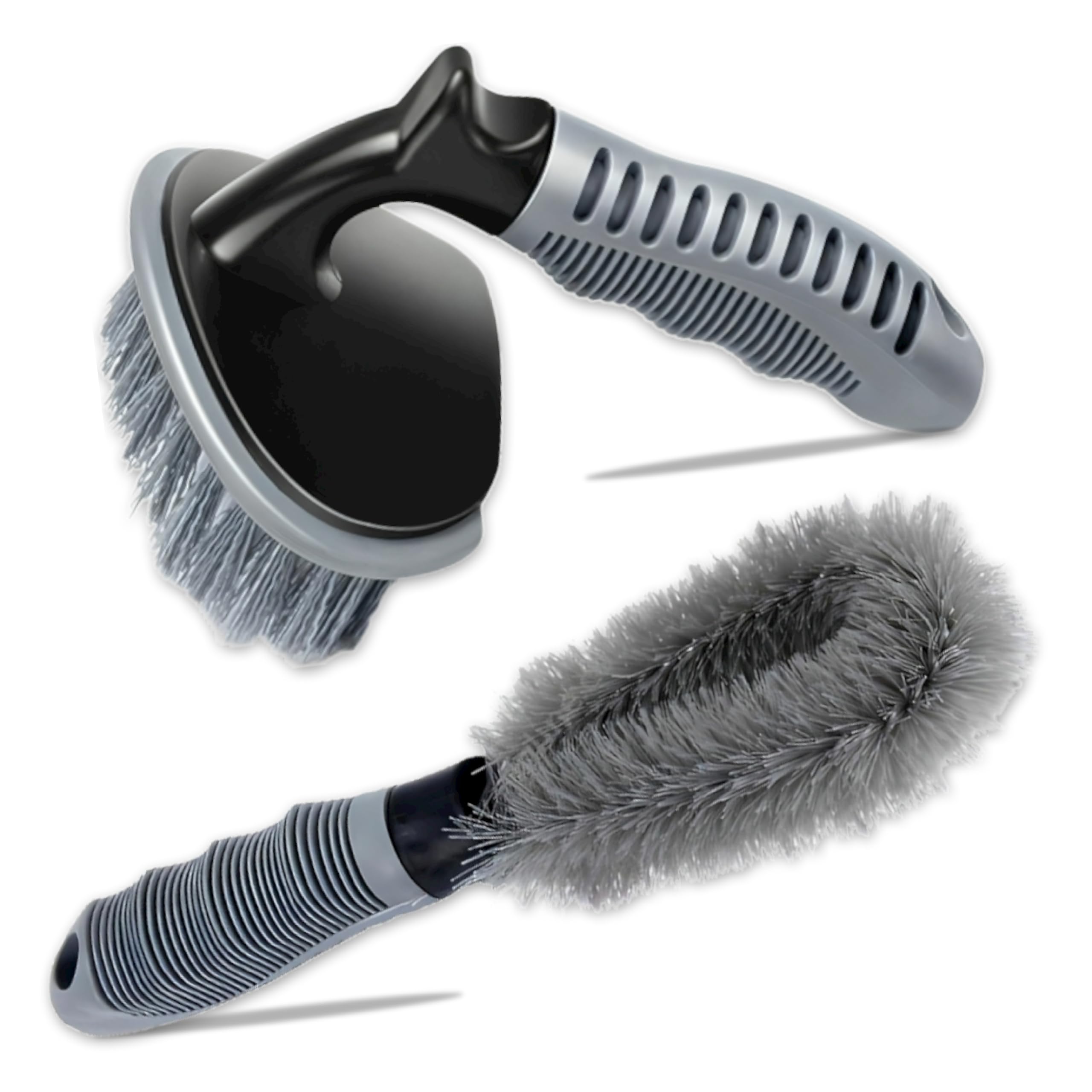 MIKANIX Combo Car & Bike Alloy Wheel | Tyre Rim | Hubcap Cleaning Brush to Remove Mud, Dirt and Brake Dust for Vehicle Cleaning & Washing Tool (Pack of 2)