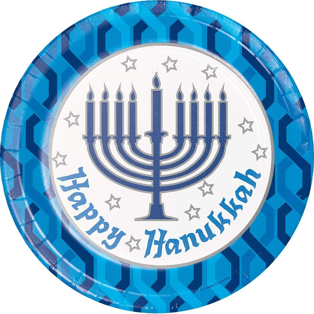 Hanukkah Menorah Party Supply Pack! Bundle Includes Paper Plates and Napkins for 8 Guests image 2
