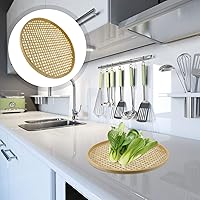 Vista 3 de Cabilock Canastas de bambú para tejer, cesta de frutas y verduras, colador de bambú, plato tradicional chino (8.6 x 0.5 pulgadas)